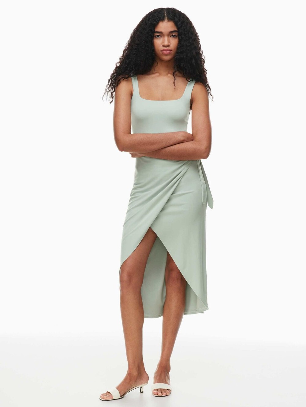 Aritzia Wilfred Saturn Midi Dress in Cool Iced  Mint